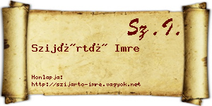 Szijártó Imre névjegykártya